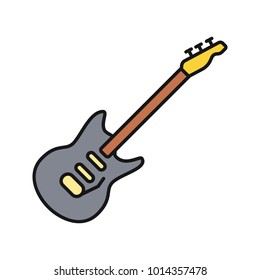 Electric guitar color icon. Isolated vector illustration