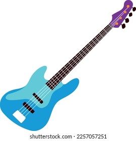 Electric guitar color icon. Rock band instrument