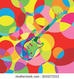 Electric Guitar Colorful Abstract Vector Illustration