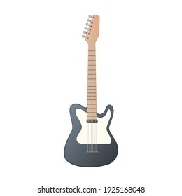 Electric guitar concept. Vector flat illustration. Isolated on white background.