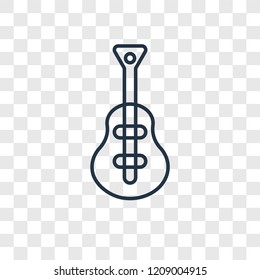 Electric guitar concept vector linear icon isolated on transparent background, Electric guitar concept transparency concept in outline style