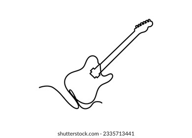 electric guitar continuous line art drawing