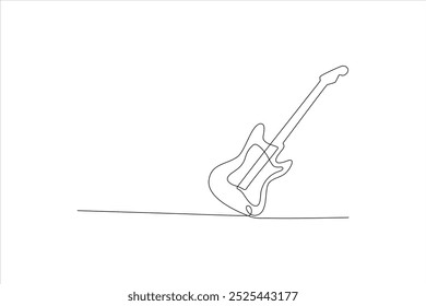 electric guitar continuous line vector illustration	