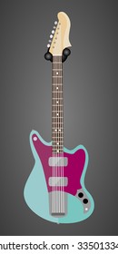 Electric guitar - Custom color version. Music equipment. Flat style vector illustration.