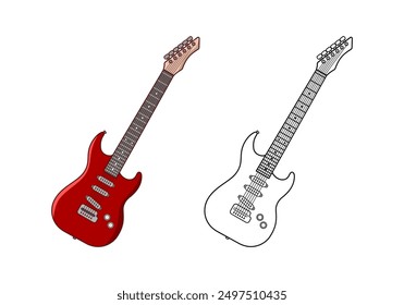 Electric Guitar Design Illustration vector eps format suitable for your design needs logo illustration animation etc