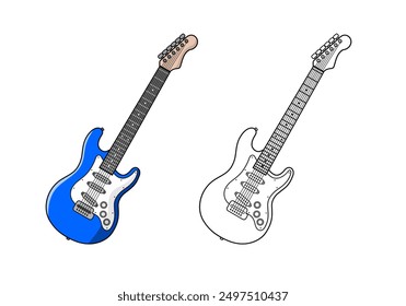 Electric Guitar Design Illustration vector eps format suitable for your design needs logo illustration animation etc