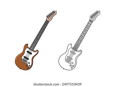 Electric Guitar Design Illustration vector eps format suitable for your design needs logo illustration animation etc