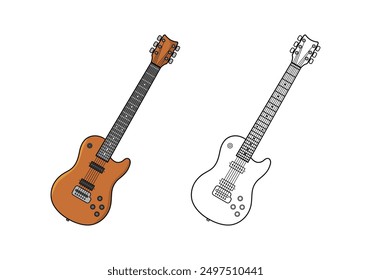 Electric Guitar Design Illustration vector eps format suitable for your design needs logo illustration animation etc