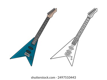 Electric Guitar Design Illustration vector eps format suitable for your design needs logo illustration animation etc