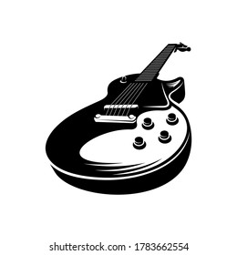 Electric guitar design vector template. Simple set of electric guitar vector icons