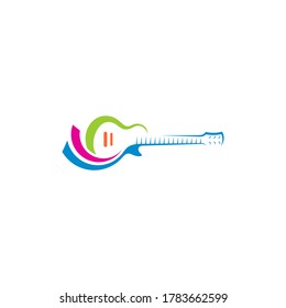 Electric guitar design vector template. Simple set of electric guitar vector icons