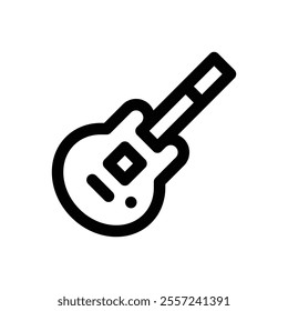 Electric guitar. Editable stroke vector icon.