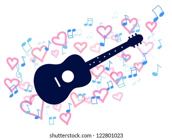 Electric guitar in fire colourful illustration