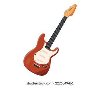 Electric Guitar Flat Design Vector Art