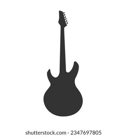 Electric guitar flat icon vector sign