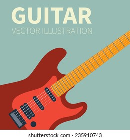 electric guitar flat style vector illustration