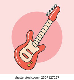 Electric guitar flat style vector isolated 