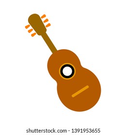 Electric guitar flat vector illustration. Rock music instrument