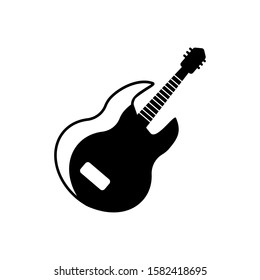 Electric guitar flat vector illustration. Rock music instrument. Trendy Flat style for graphic design, logo, Web site, social media, UI, mobile app, EPS10T rendy Flat style for graphic design, logo