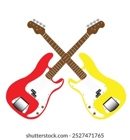  electric guitar. Flat vector illustration