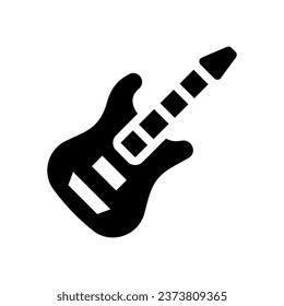 electric guitar glyph icon illustration vector graphic. Simple element illustration vector graphic, suitable for app, websites, and presentations isolated on white background