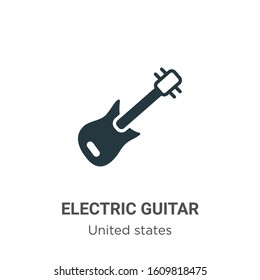 Electric guitar glyph icon vector on white background. Flat vector electric guitar icon symbol sign from modern united states collection for mobile concept and web apps design.