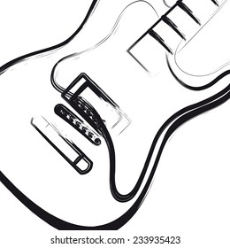 Electric Guitar hand drawn, you can easy all editable