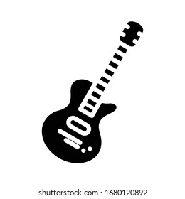 electric guitar icon black vector illustration