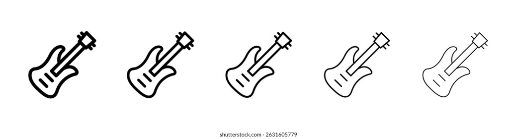 Electric Guitar icon in black. Vector illustration for graphic design