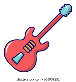 Electric guitar icon. Cartoon illustration of electric guitar vector icon for web design