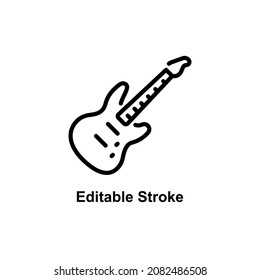 electric guitar icon designed in outline style in musical instrument icon theme