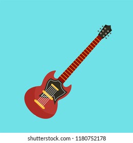 Electric guitar icon. Flat illustration of electric guitar vector icon for web design