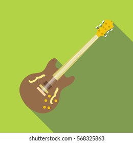 Electric guitar icon. Flat illustration of electric guitar vector icon for web design