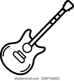 Electric Guitar icon illustration on white