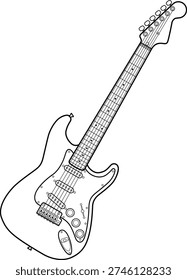 The electric guitar icon isolated on white background