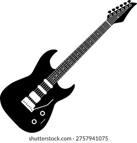 The electric guitar icon isolated on white background