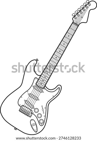 The electric guitar icon isolated on white background