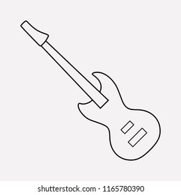 Electric guitar icon line element. Vector illustration of electric guitar icon line isolated on clean background for your web mobile app logo design.