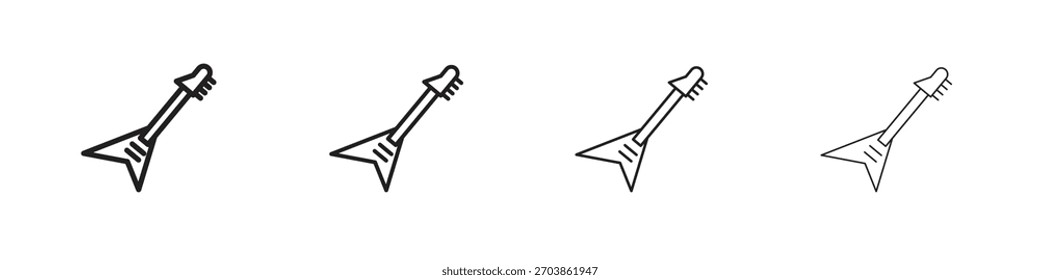Electric Guitar icon linear vector icon in a editable style.