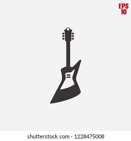 Electric guitar icon, musical instrument