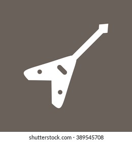 Electric Guitar Icon on Dark Gray Color. Eps-10.