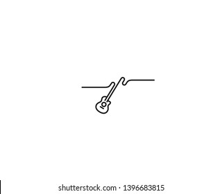 Electric Guitar Icon. Outline Electric Guitar Vector Icon - Line Art Vector Illustration.