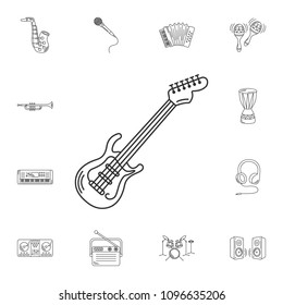 Electric guitar icon. Simple element illustration. Electric guitar symbol design from Musical collection set. Can be used for web and mobile on white background