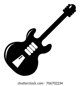 Electric guitar icon . Simple illustration of electric guitar vector icon for web design isolated on white background