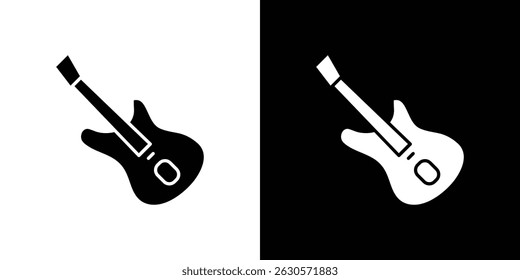 Electric Guitar icon in solid flat trendy design style.
