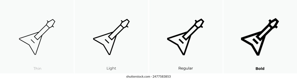 electric guitar icon. Thin, Light Regular And Bold style design isolated on white background