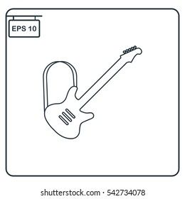 Electric guitar Icon, Vector
