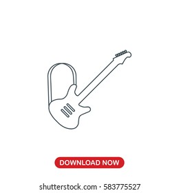 Electric guitar icon vector