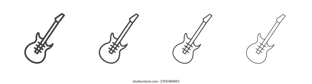 Electric Guitar icon vector collection, illustration logo template in trendy thin line editable strokes style.