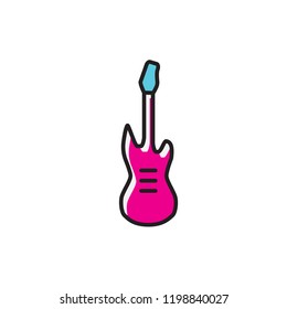electric guitar icon vector design. music icon vector. music instrument icon filled outline style